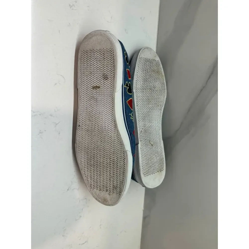 Vintage 90’s Sebastino Size 9.5 Casino Theme Embroidered Denim Sneakers Flats